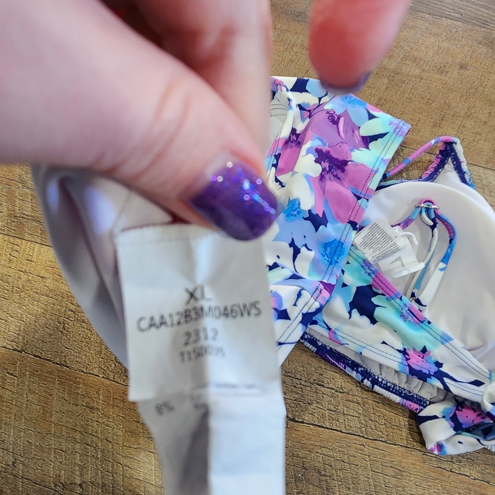 Cupshe Pink Purple Blue Floral Bikini Set - Picture 4 of 4
